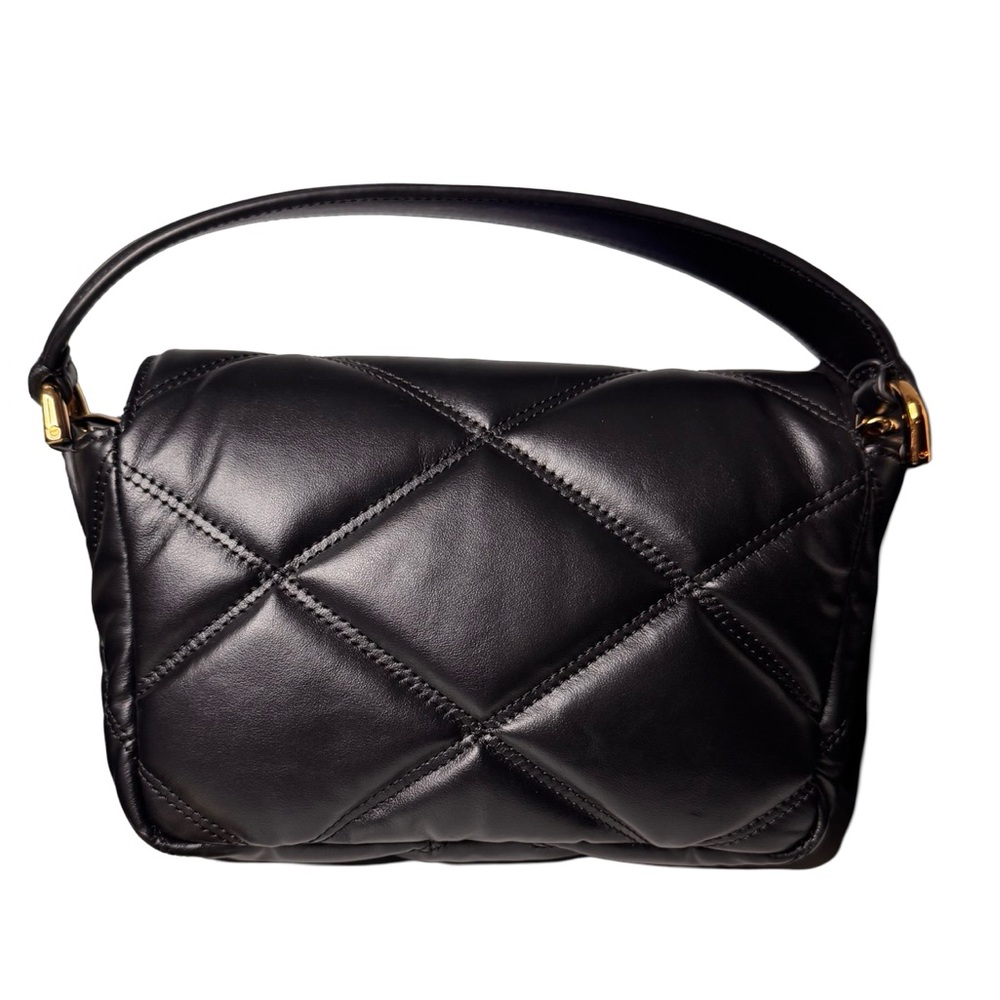 Versace La Medusa Black Quilted Calfskin Shoulder Bag - Gold Greca Hardware - Picture 4 of 13